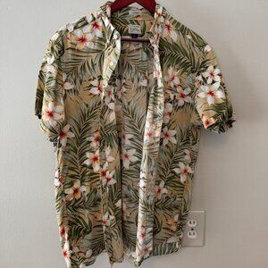 J. Crew Men's Large Short Sleeve Button Up - Tropical Shirt